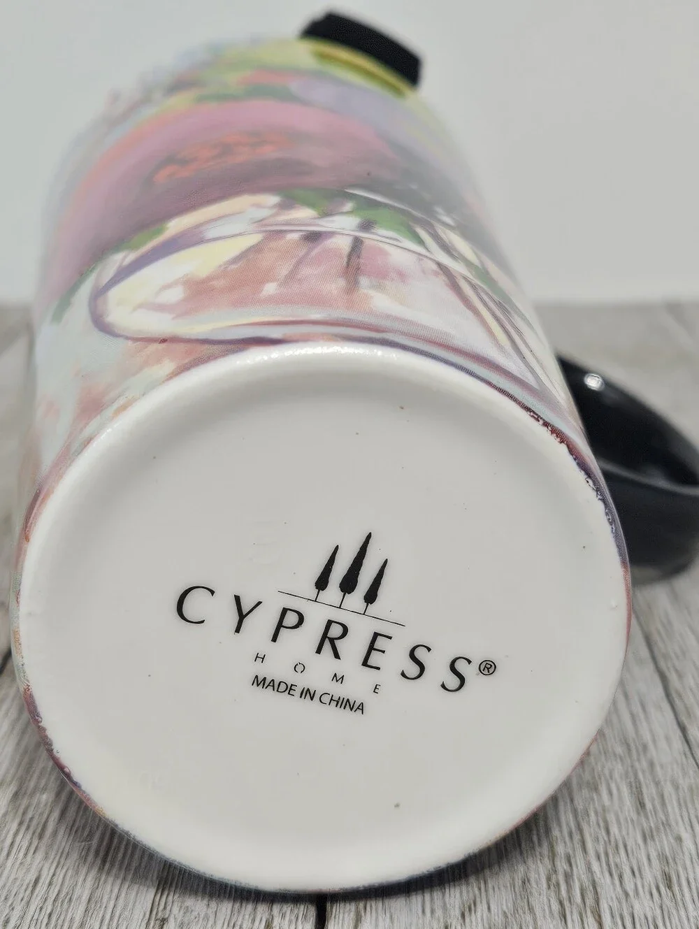 The Perfect Cup 17 oz. Ceramic Floral Cup Travel Mug by Cypress Home with Decora